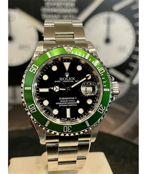 Rolex Submariner Date Ghiera Verde 2005 Pellicolato 